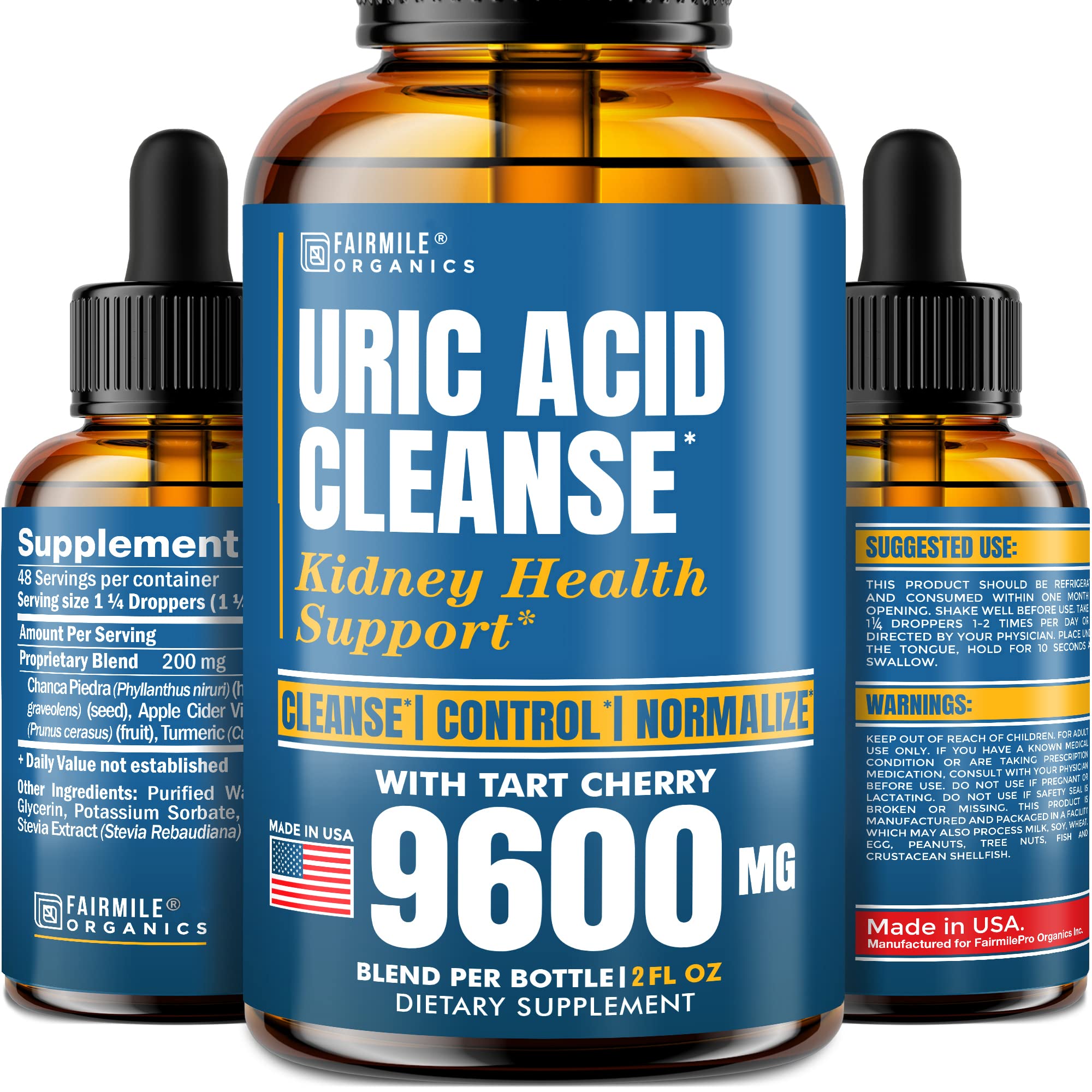 Uric Acid Cleanse with Tart Cherry 9600mg Made in USA Clinically