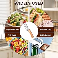 Vista 7 de Nuevo pelador de verduras multifuncional para cocina, con mango de madera y abridor de botellas, hoja de acero inoxidable ultra afilada para frutas