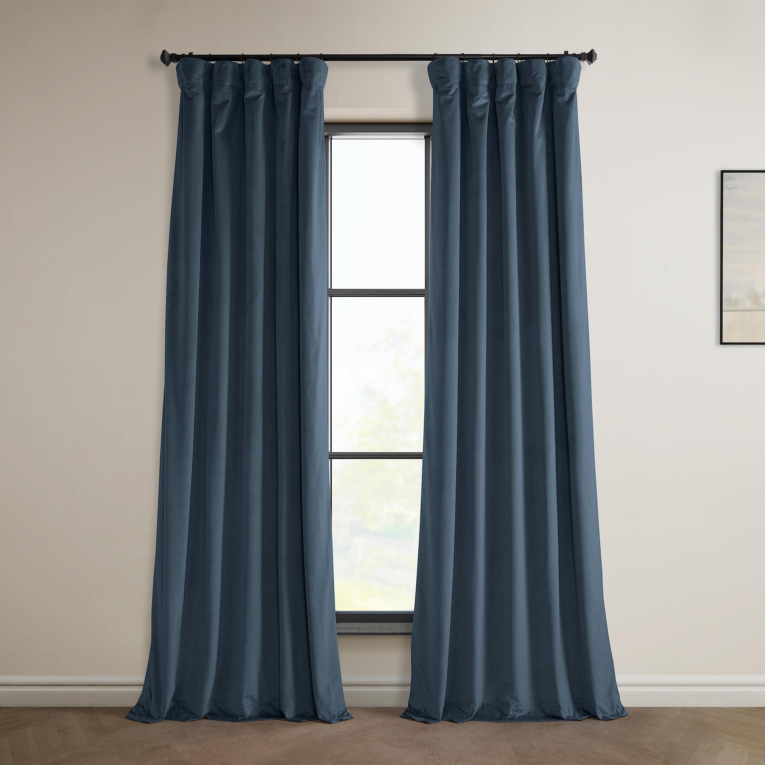 HPD Half Price Drapes Heritage Plush Velvet Curtains 84 Inches Long Room Darkening Curtains for Bedroom & Living Room 50W x 84L, (1 Panel), London