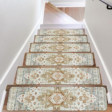 OJIA Non-Slip Stair Treads: 15PC Protective Indoor Stair Covers