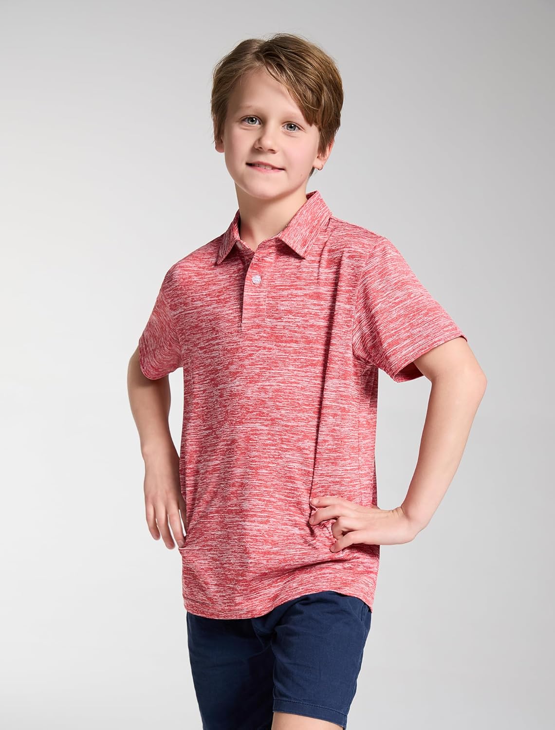 4 Pack Boys Short Sleeve Polo Shirts Dry Fit Athletic Performance Collared Golf Shirts for Youth - Image 3