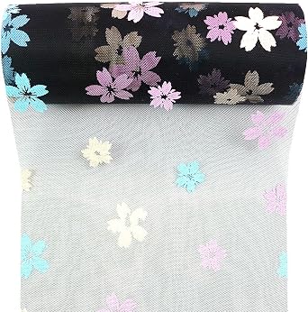 Sakura Tulle Rolls 6 inch x 10 Yards 30 feet Black Color for Table Runner Chair Sash Bow Pet Tutu Skirt Sewing Crafting Fabric Christmas Wedding Unicorn Halloween Party Gift Ribbon Black