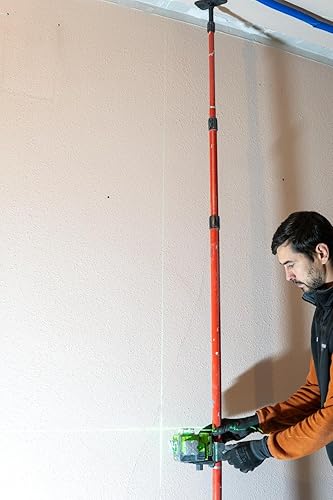 Miniatura 5 de Firecore Poste telescópico de 13 pies13.1ft con soporte láser de 14 pulgadas por 20 pulgadas, poste de montaje de nivel láser ajustable para láseres