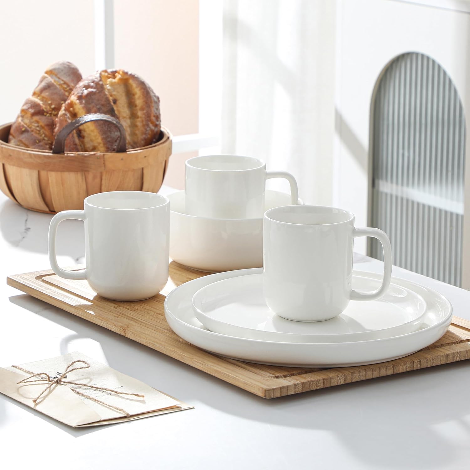 MALACASA Luna Porcelain Coffee Mug Set for 6 People