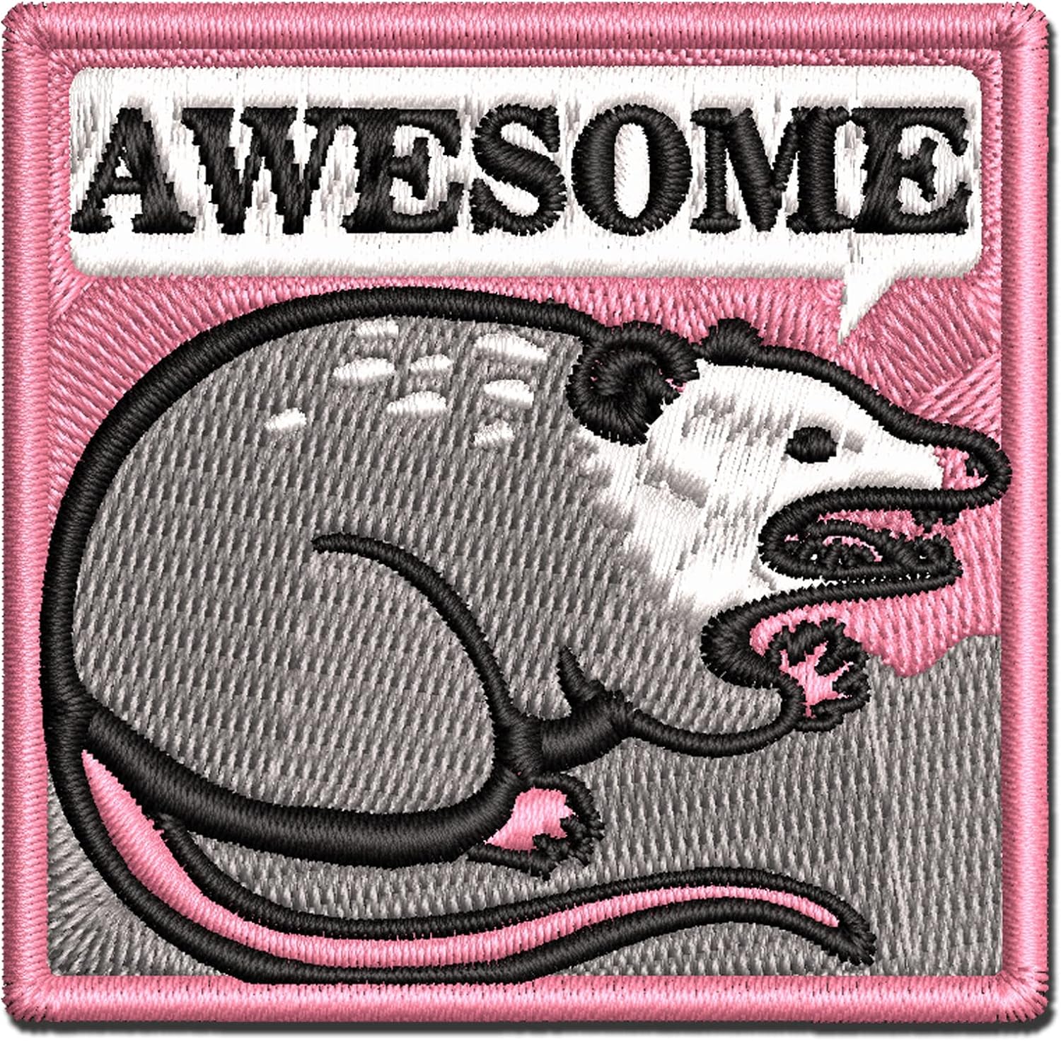 Awesome Possum Opossum Multi-Color Embroidered Iron-On Patch Applique - Large 3.5 Inch