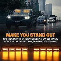 Vista 2 de XRIDONSEN Luces estroboscópicas de emergencia para salpicadero, advertencia intermitente de seguridad ámbar con controlador de pantalla digital