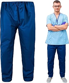 EZGOODZ Disposable Scrub Pants. SPP Disposable Pants Medical with Drawstring Tie Waist, 2 Pockets