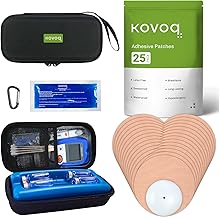 CGM Sensor Patches & Insulin Travel Case - Waterproof Adhesive Patches with Reusable Hard Shell + Insulated Medication Cooler with Ice Brick for Diabetes Supplies Travel & Daily Use