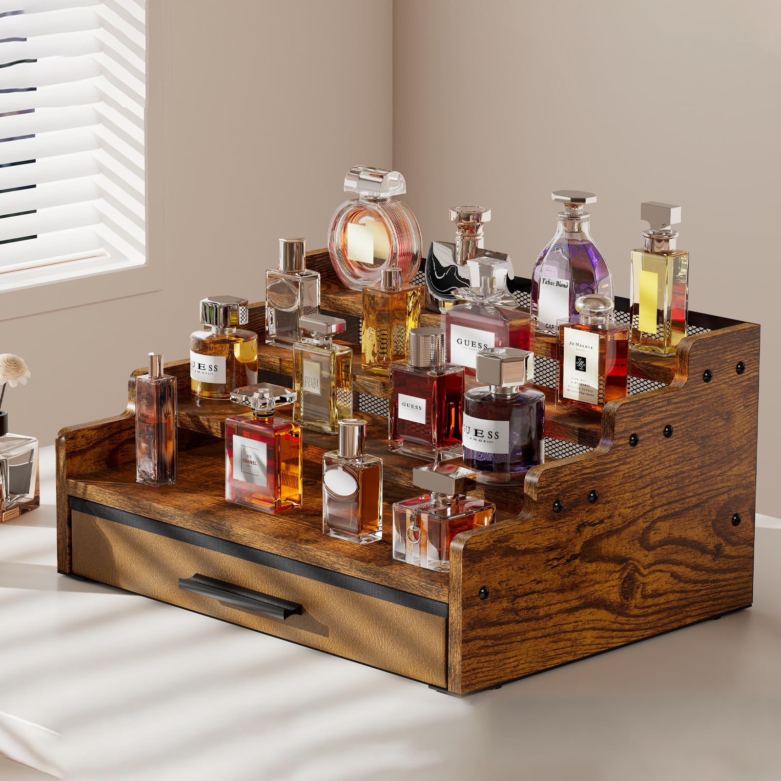 Yuzehuaza Men's Cologne Water Organizer Cologne Holder Dresser Perfume Organizer