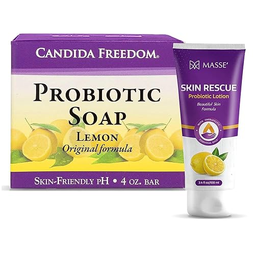 Massey Medicinals CF Skin Rescue Loción probiótica y jabón corporal probiótico, aroma a limón