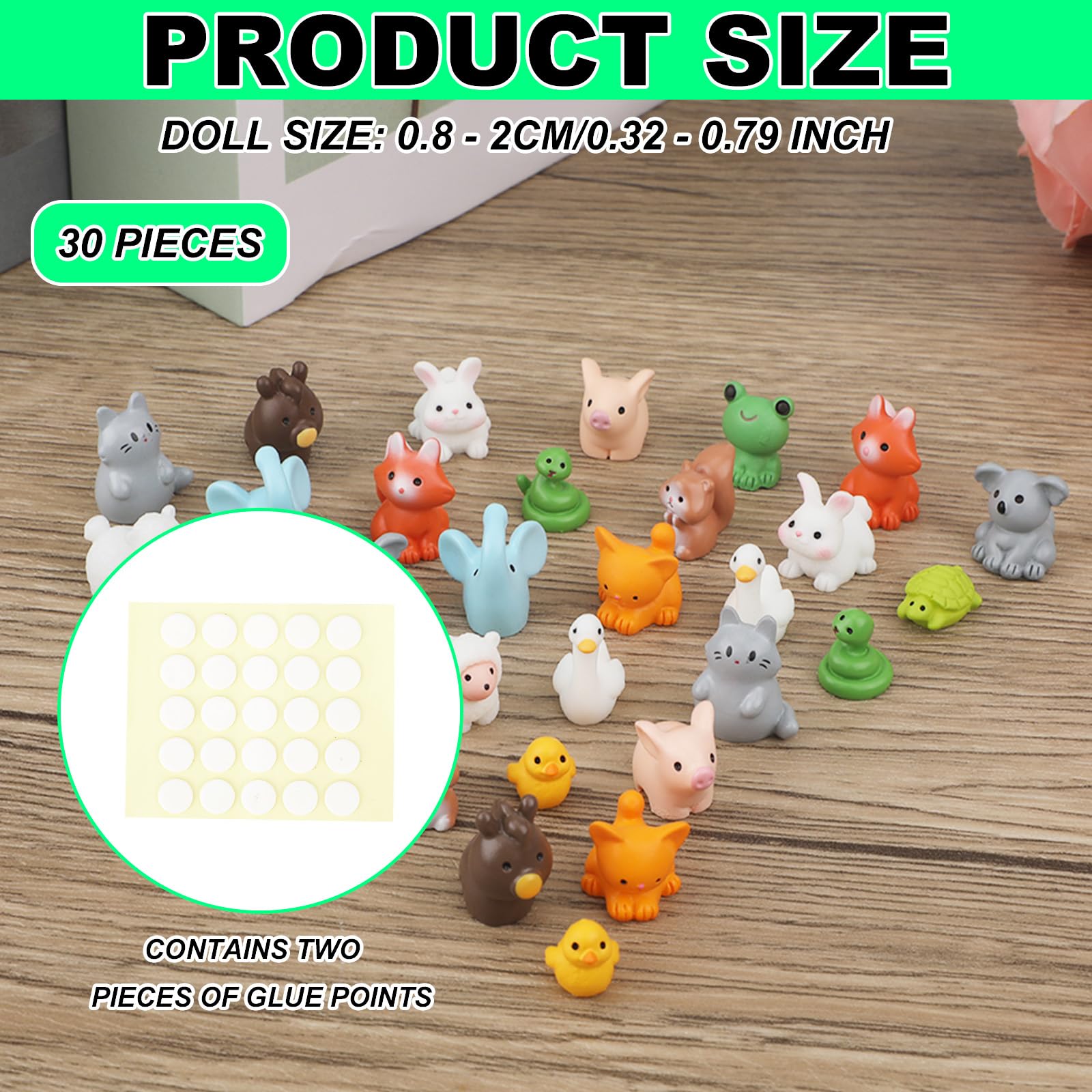 Tinoaly 30pcs Mini Resin Animals - Image 2