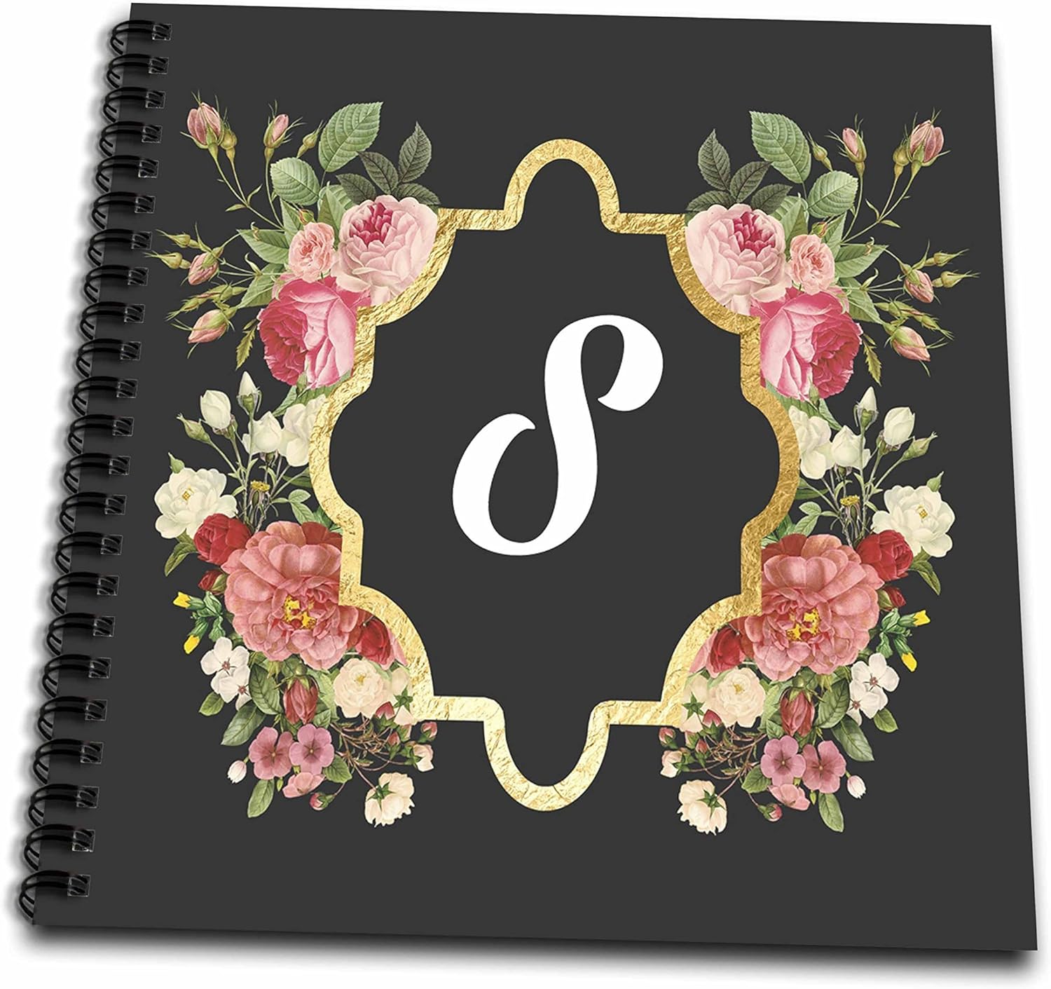 Download Amazon Com 3d Rose Chic Monogram Letter S In A Gold Floral Frame Drawing Book Arts Crafts Sewing