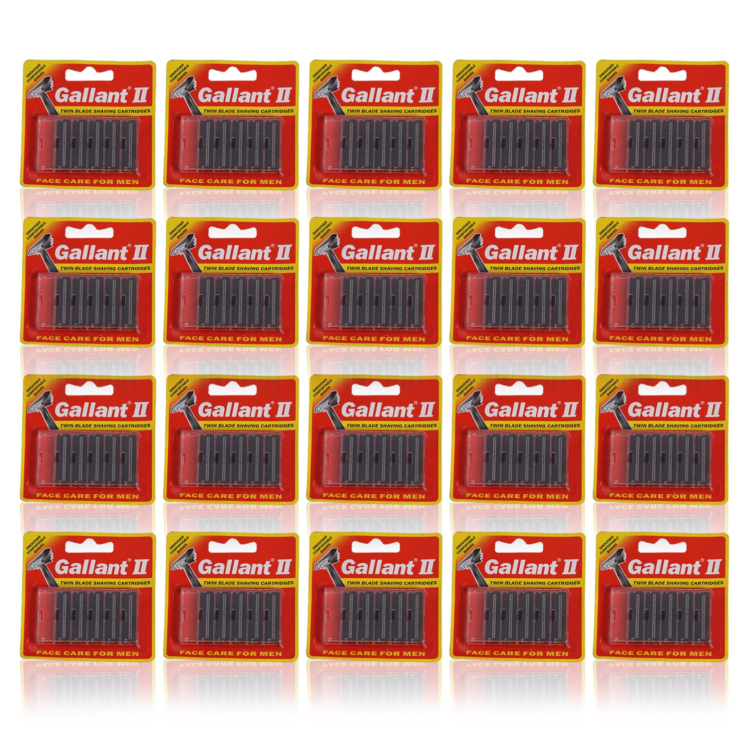 100 Gallant II Twin Blades Razor Cartridges for men pack of (20)(5 Cartridges Each)