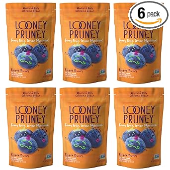 Looney Pruney Pitted Dried Prunes for the Entire Family | Always California-Grown | Kosher | No Added Sugar & No Preservatives (6 pack)