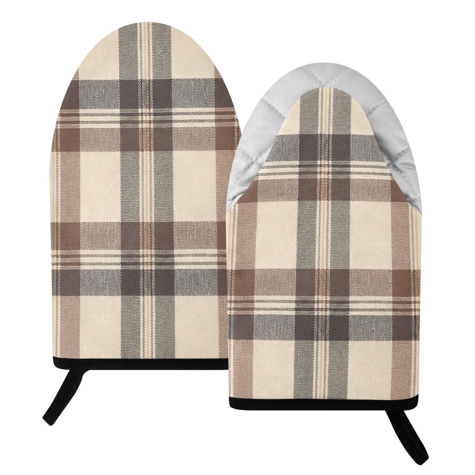 BURSTDDY Check Oven Mitt,Heat Resistant Kitchen Mitts for Cooking