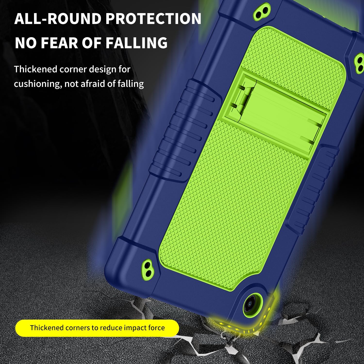 For T-Mobile Revvl Tab 5G Tablet Case With Tempered Glass Screen Protector Revvl Tab 5G Kids Friendly Heavy Duty Shockproof Protective Case Stand Shoulder Strap For T-Mobile Revvl Tab 5G (NavyGr&2Pcs)