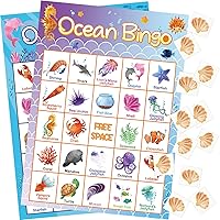 Vista 9 de Fancy Land Ocean Bingo Game 24 Players for Kids Under Sea Party Game Supplies