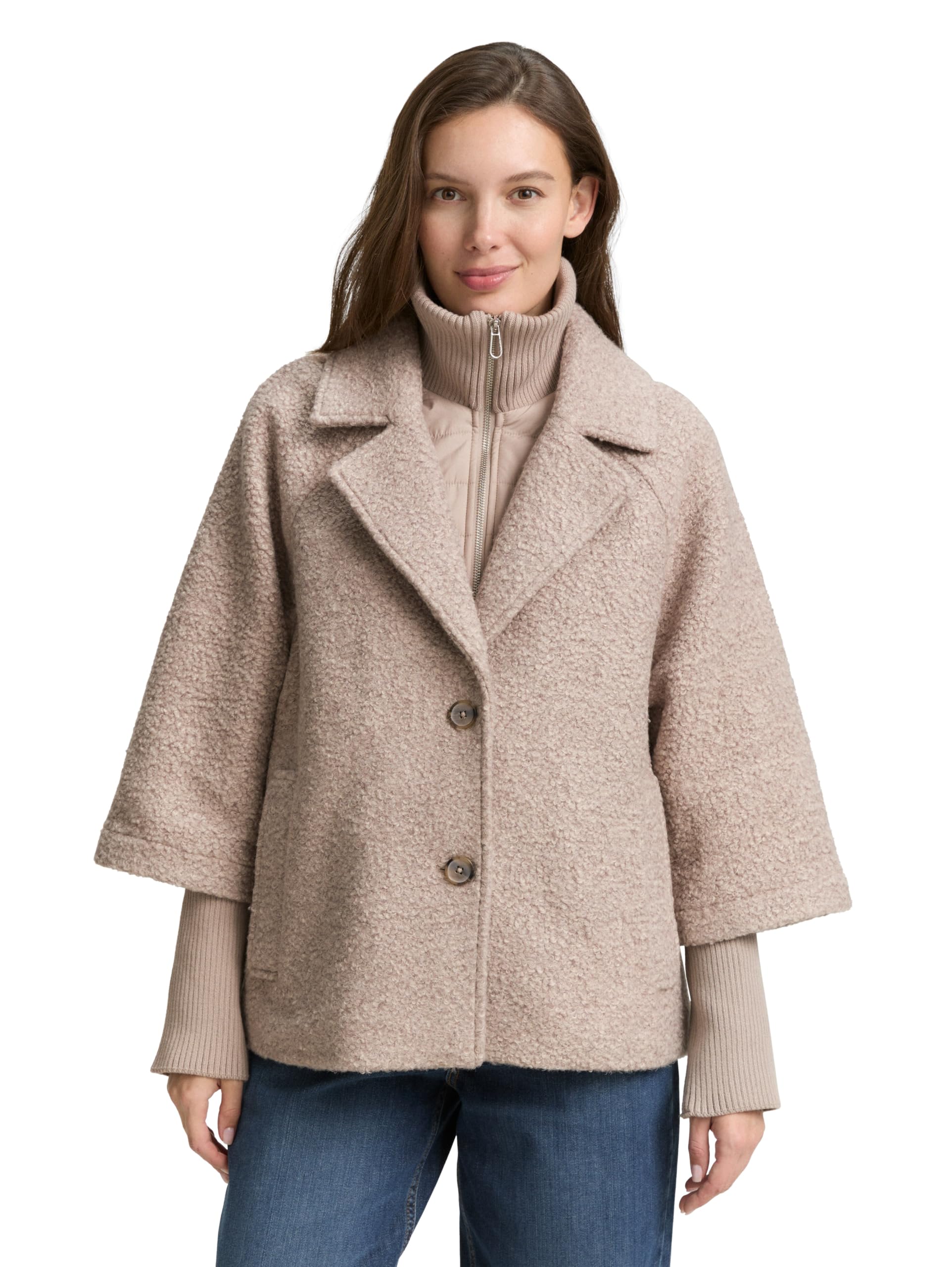 TOM TAILOR Women's Jacket, 38230 - Boucle Beige Melange, 3XL