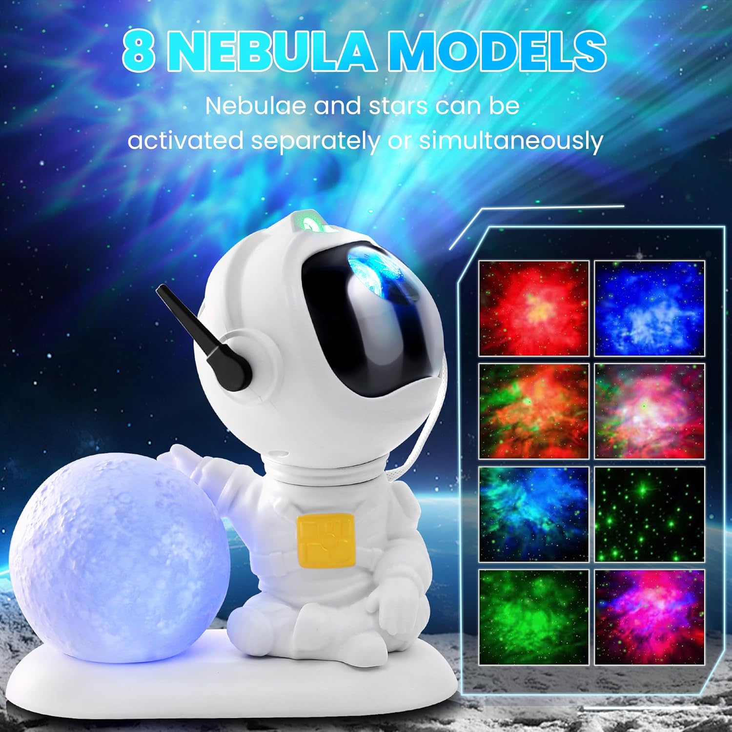 Star Projector Galaxy Light, Astronaut Galaxy Projector with Large Base