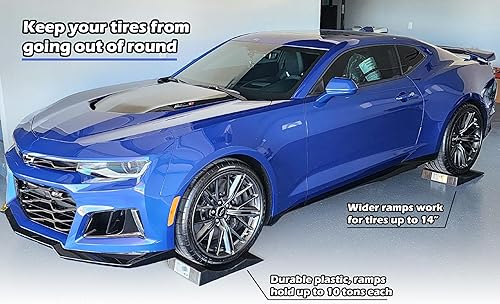Miniatura 4 de MAXSA juego de 4 rampas para colocar llantas del auto, para no dañar las llantas del vehículo al almacenarlas durante periodos prolongados. Park