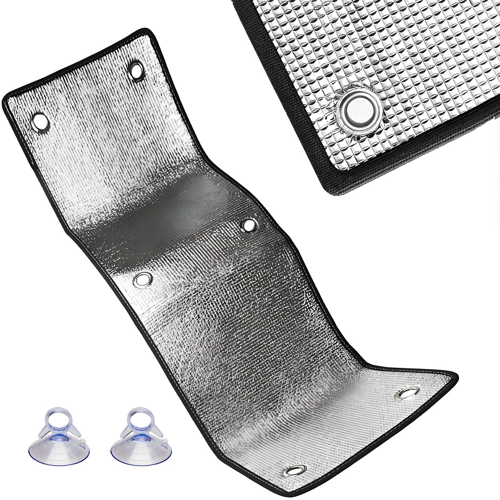 Film Isolation Fenêtres, Film Protection Solaire Regard, Panneau Thermique Anti Regard, Rideau Occultant avec Ventouse sans Perçage pour Camping-Car, Toit Ouvrant, Véranda(130x250cm)