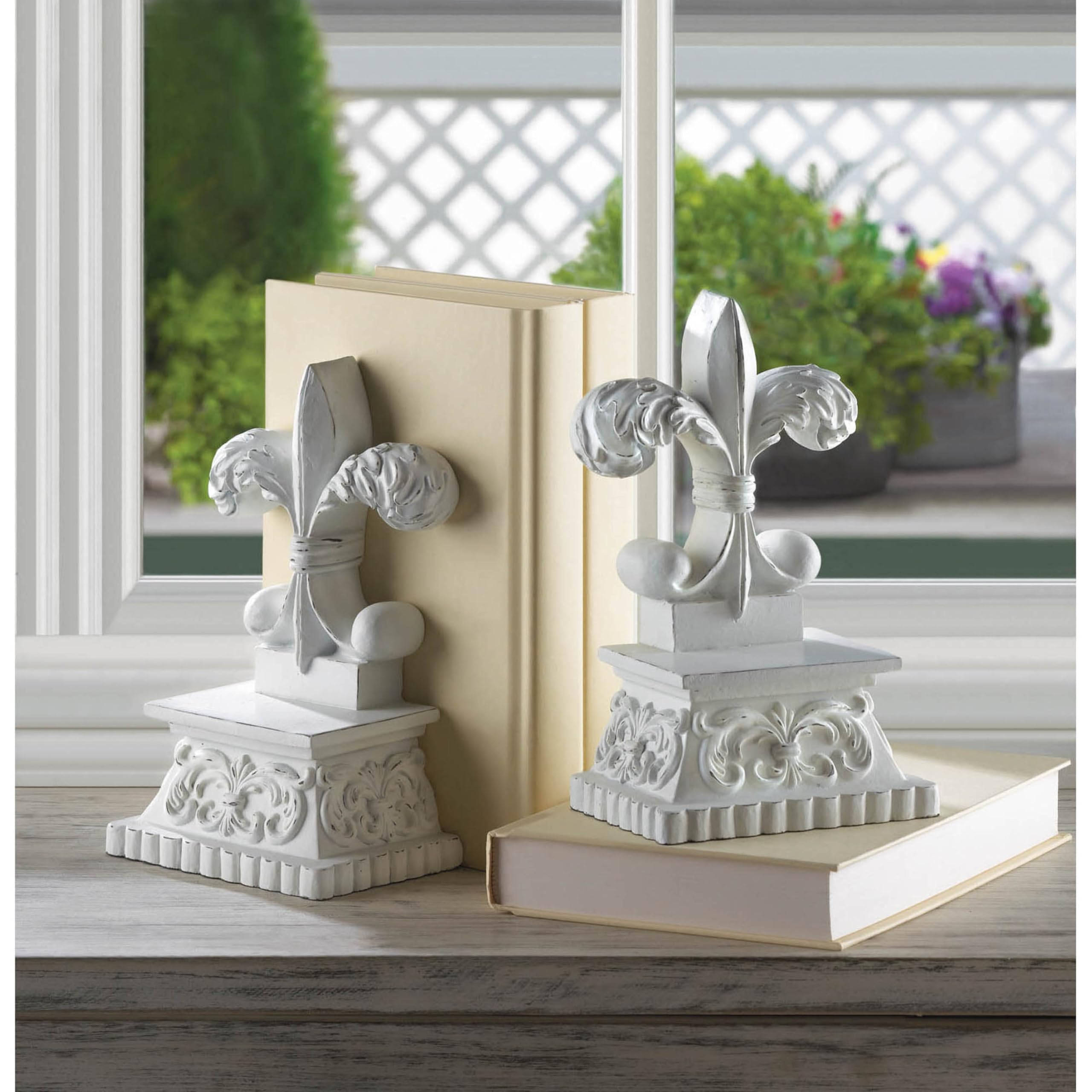 Accent Plus Fleur-DE-LIS Para książek, biała, 8,9 cm x 13,3 cm x 8,25\
