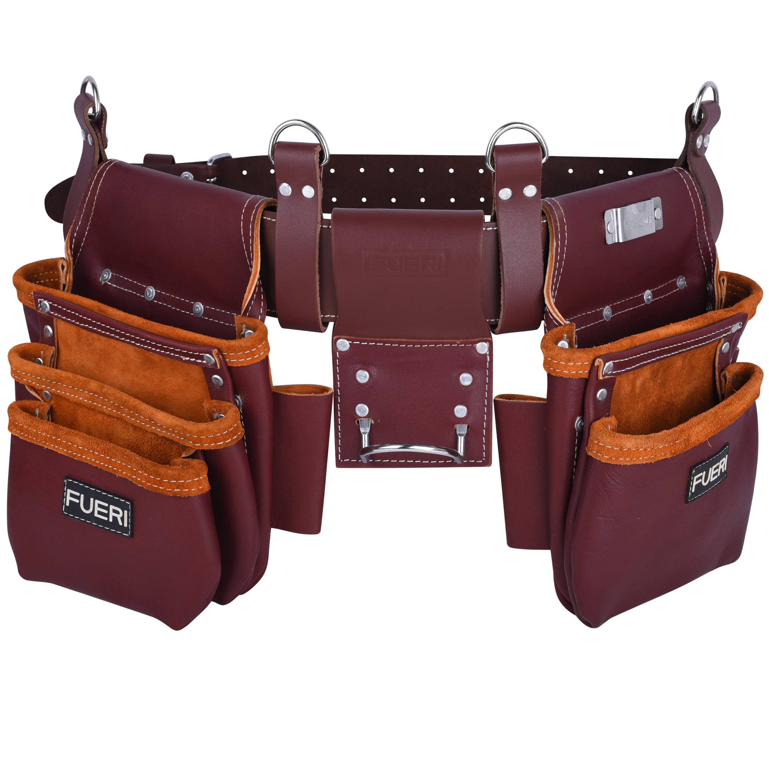 Tool Pouch Framers Combo Tool Bag Tool Kit Heavy Duty Pro Gauge Leather, Rig Riveted