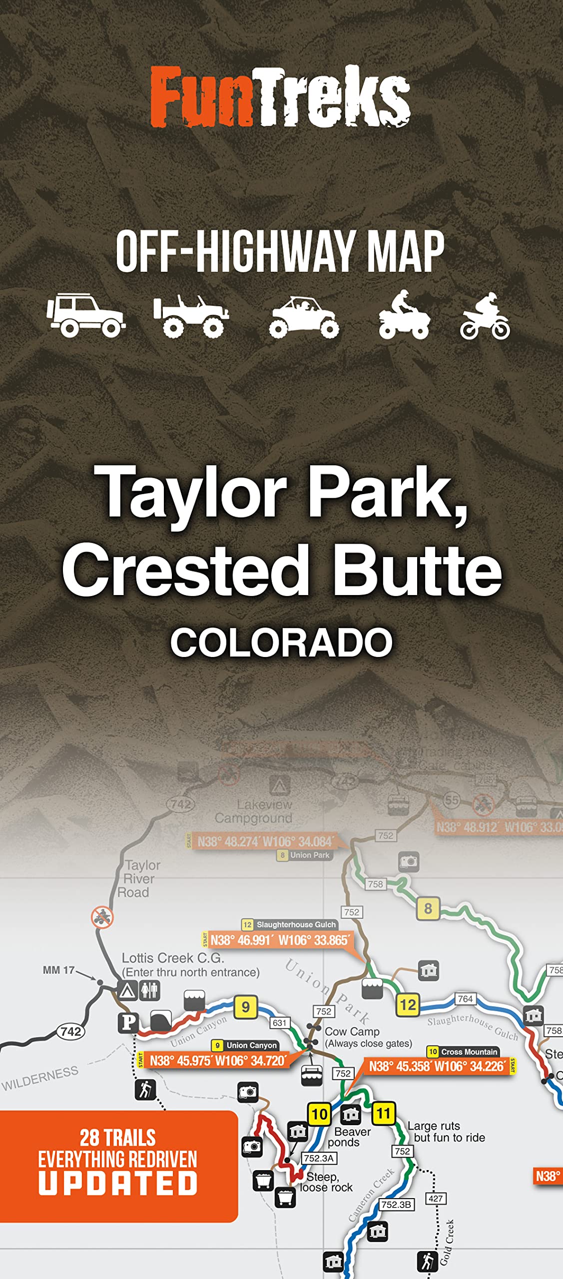 Off-Highway Map for Taylor Park, Crested Butte Colorado