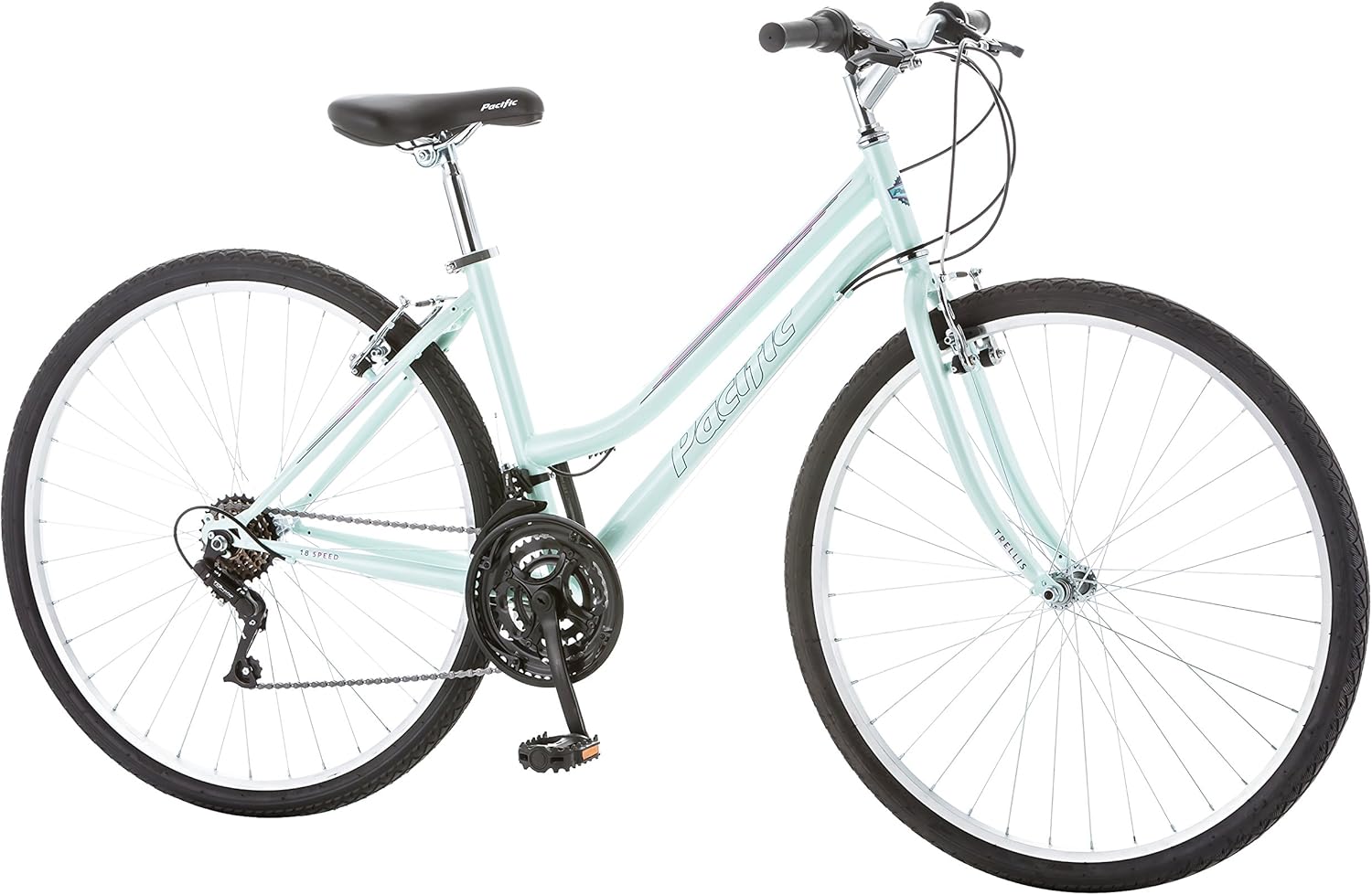 Pacific Women's Trellis Hybrid Bicycle, Blue, 16"/Small : Sports & Outdoors