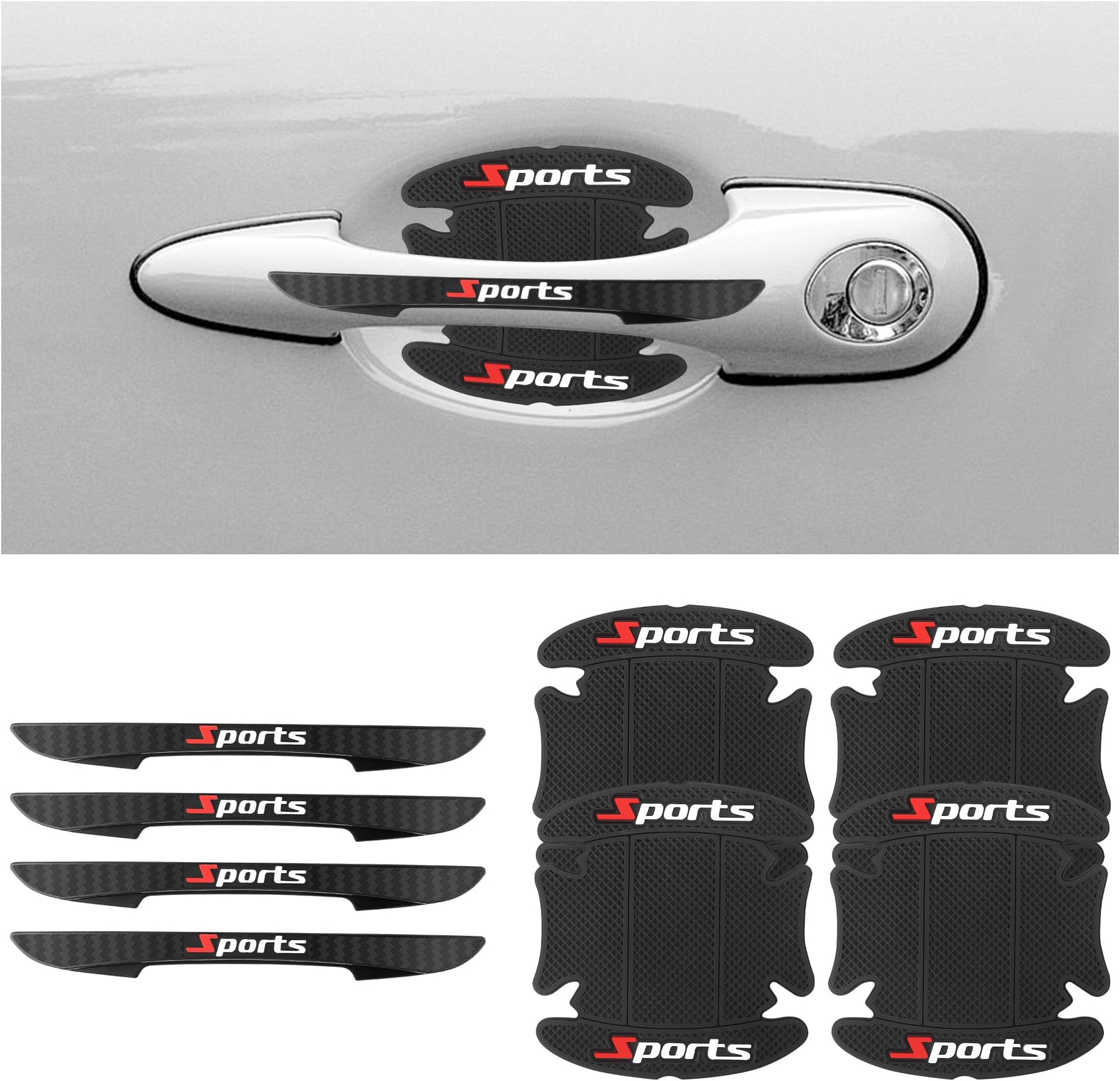 8PCS Car Door Protector,Sports Car Door Handle Protector,Sports Car Door Handle Scratch Protector,Universal CCar Door Edge Protector Fit Most Cars,SUVs,Trucks