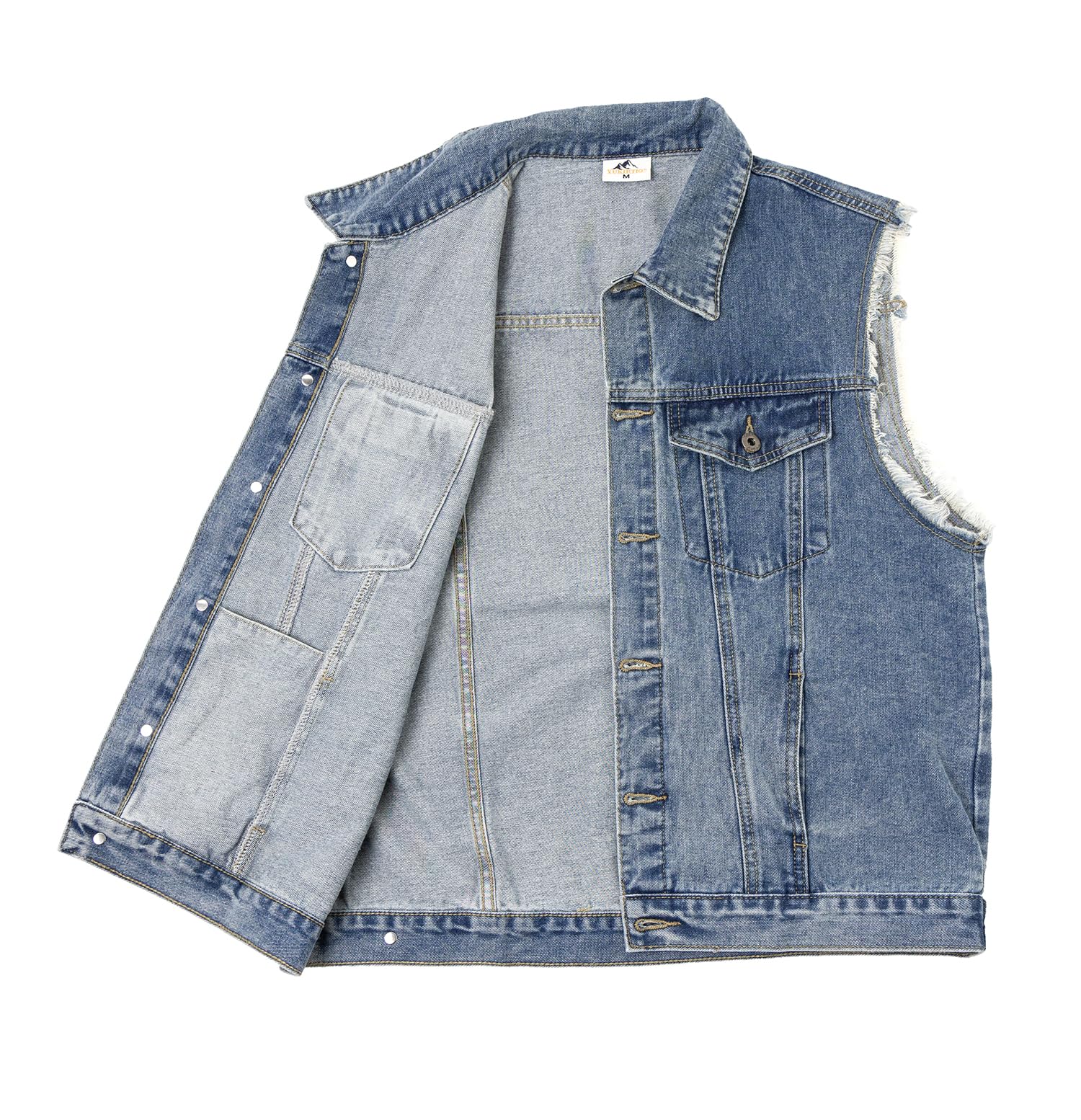 Chalecos Tela Vaquera Hombre Desgarrado Chaqueta de Vaquero Sin Mangas Chaleco de Jean