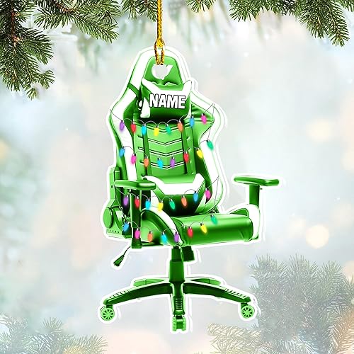 Miniatura 8 de Podagree - Adorno de Navidad con nombre personalizado para computadora de PC, adorno de Navidad plano para jugadores, regalo de Navidad para niños,