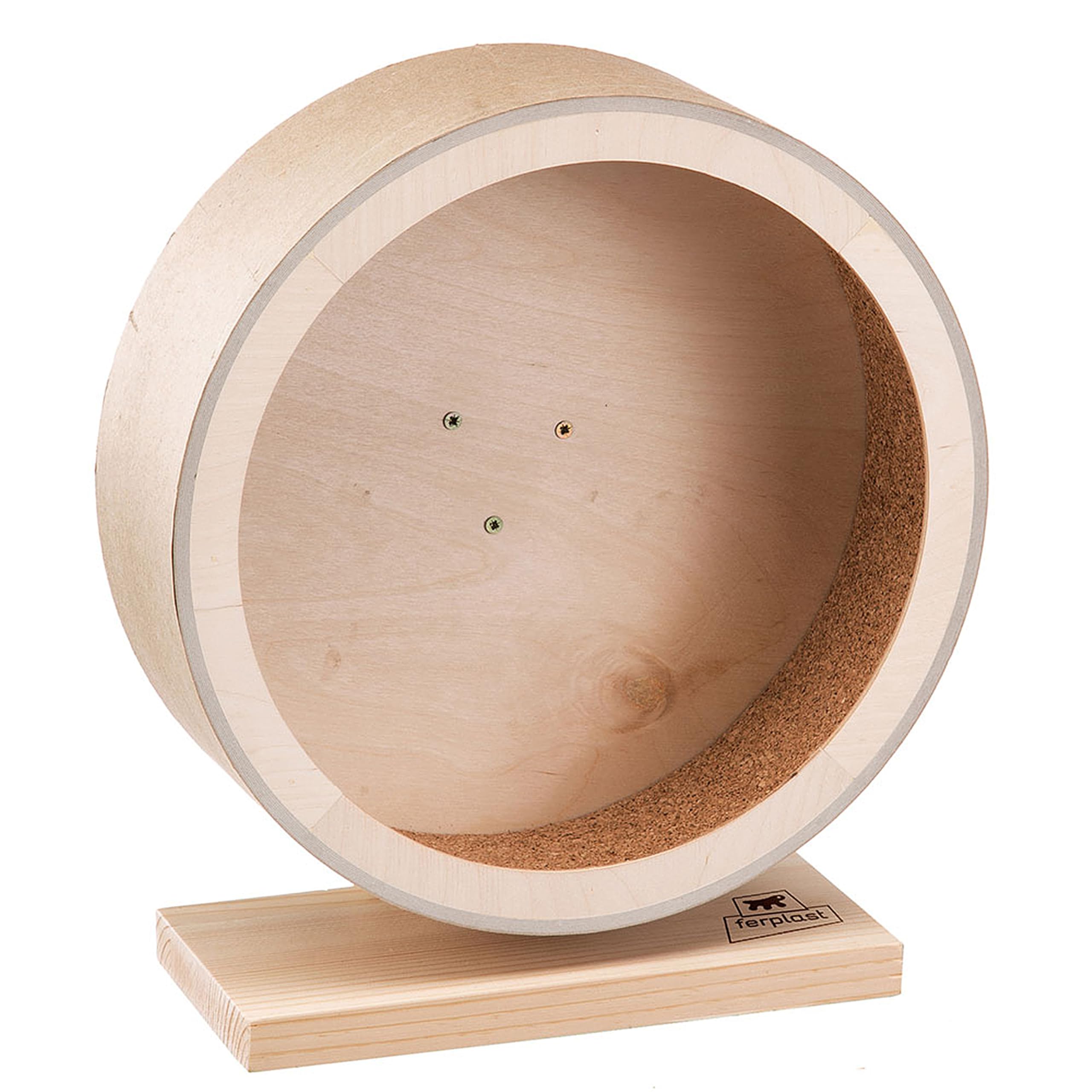 Ferplast Roue Hamster en Bois, Jouet en Bois Hamster Chinchilla, Diamètre 26,4 cm