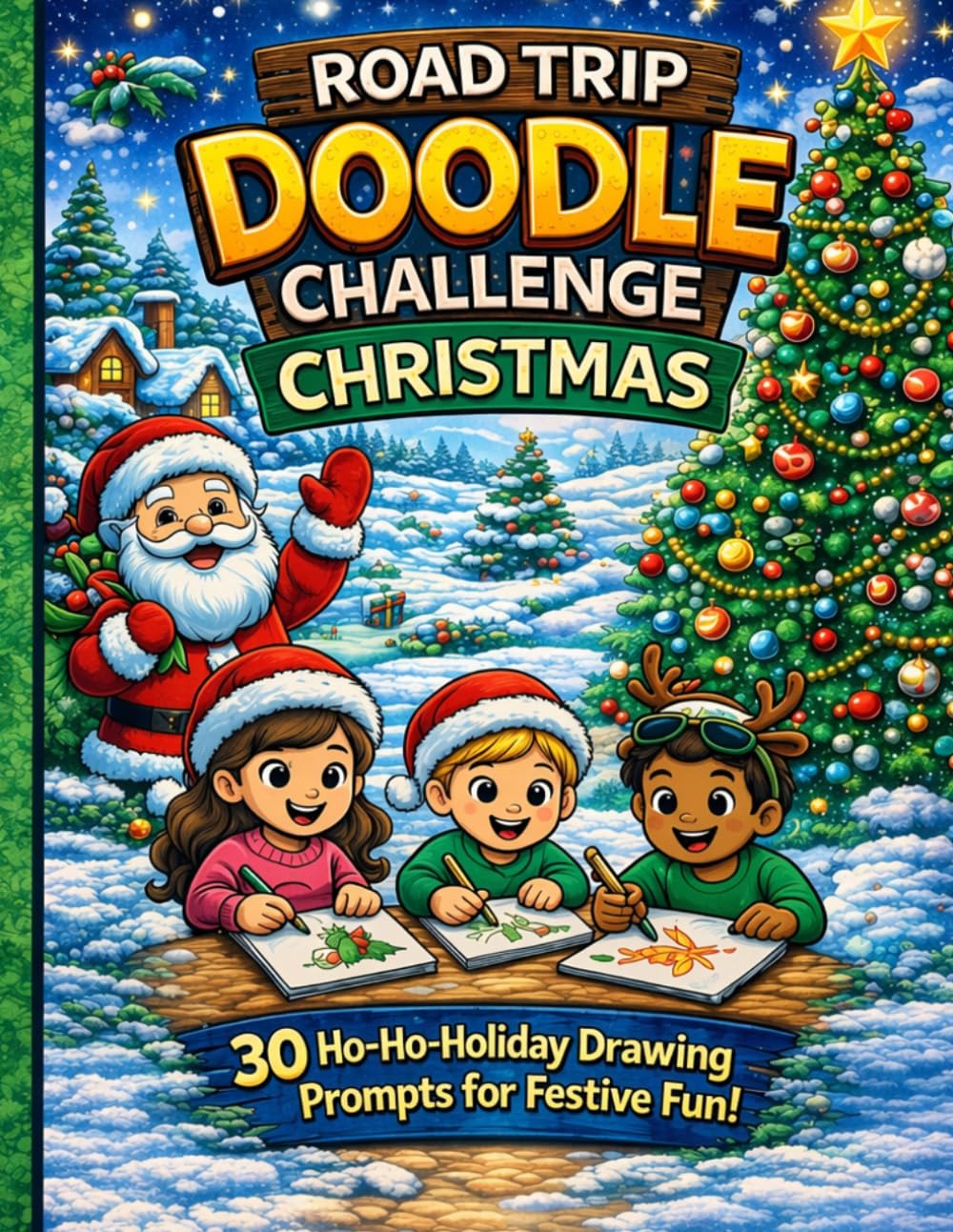 Road Trip Doodle Challenge Christmas: A Fun Holiday Drawing Game for Kids, Families, and Christmas Travel (Road Trip Doodle Challenge for Kids)