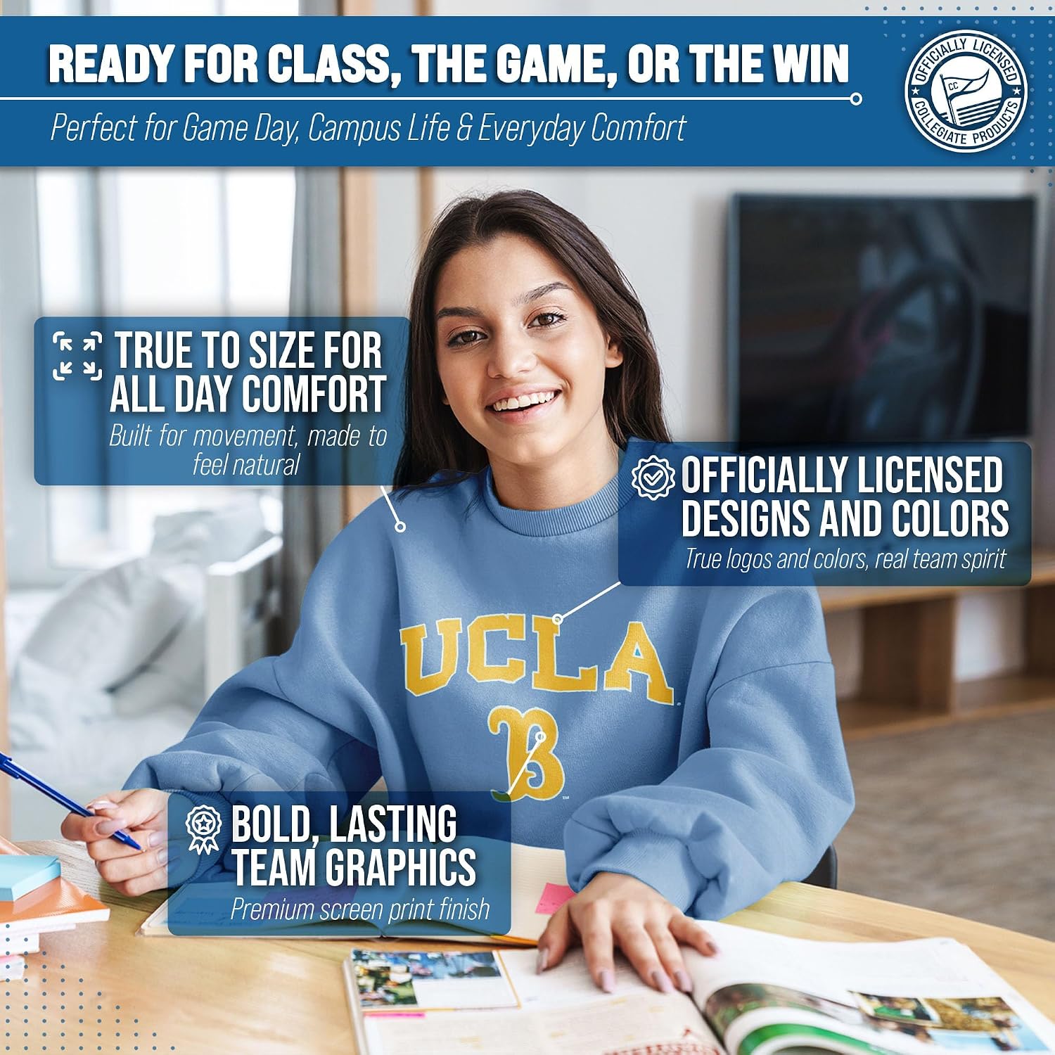 NCAA College Sweatshirt Fleece Crewneck Pullover for Men and Women thumbnail