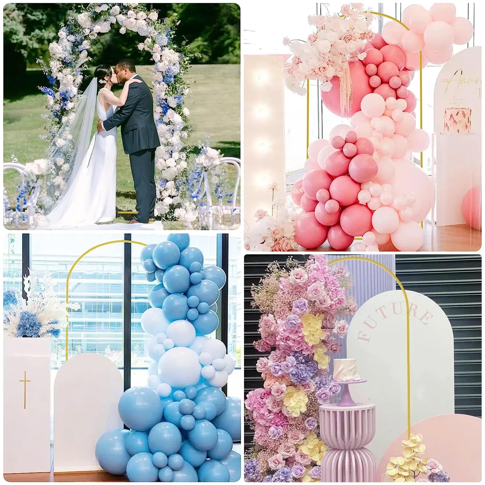 1,8M Soporte para Fondo De Arco De Boda Arco De Globos Metal Dorado Marco De Arcos De Boda para DecoracióN De Bodas Fiestas De CumpleañOs — view 7