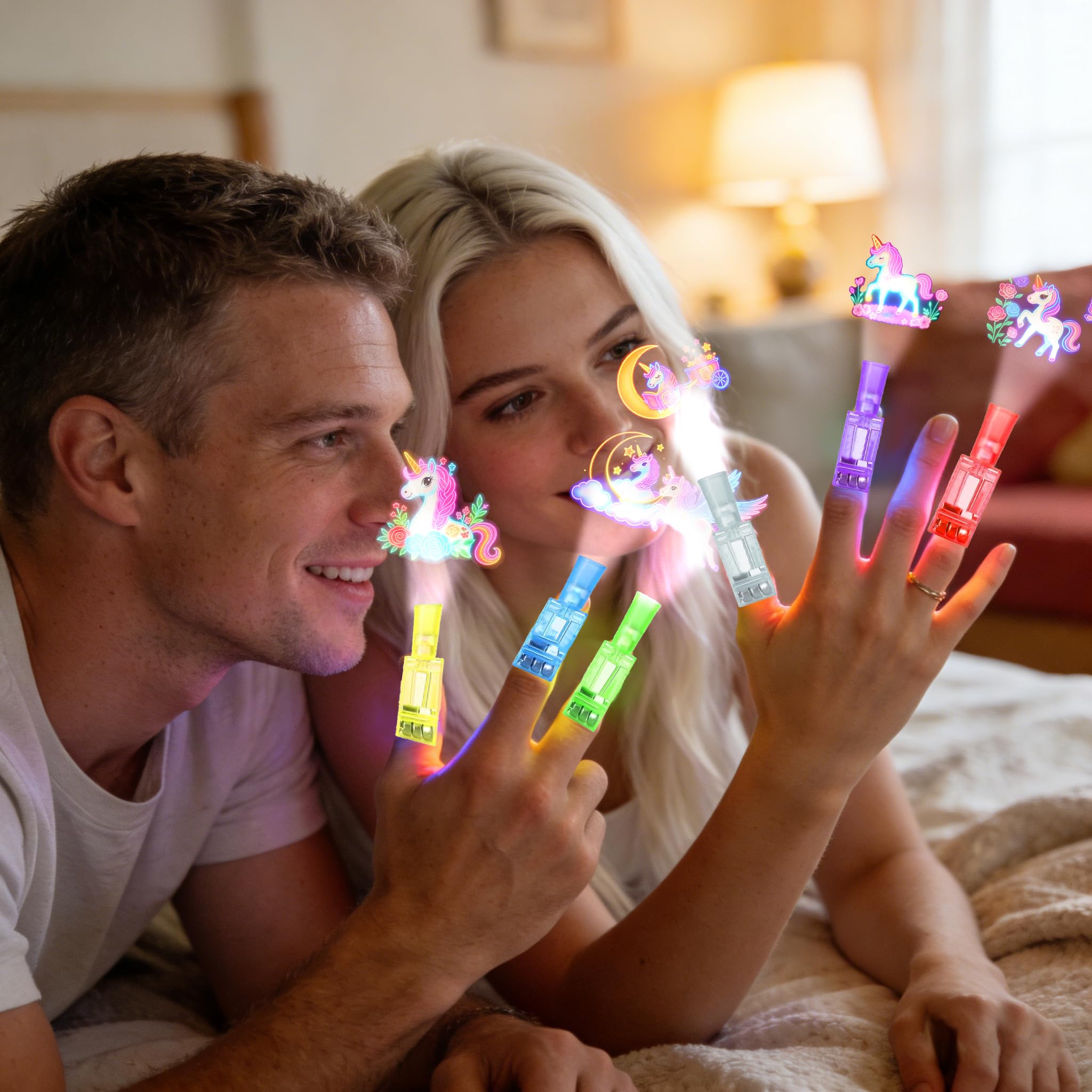 24PCS Unicorn Party Favors Finger Lights, 8 Designs Light Up Finger Lights for Birthday Party Favors, Goodie Bag Stuffers Bulk Party Favors, Light Up Party Favors for Gamer Birthday Decorations - 5