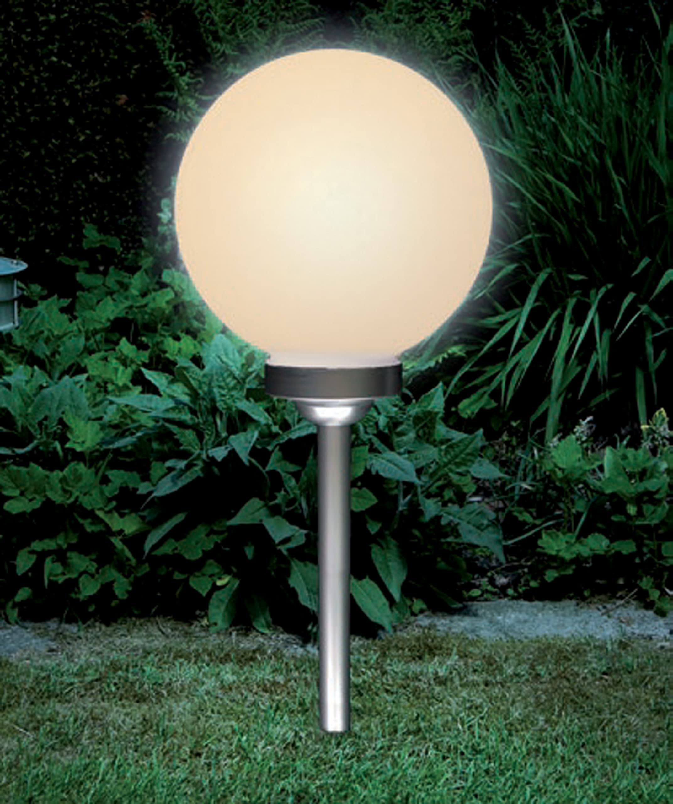 Bonetti Solar Gartenkugel für außen mit LED Beleuchtung, inkl. Erdspieß, 600 mAh Akku, Einschaltautomatik, Moderne und stylische Kugelleuchte (6, Ø 25 cm)