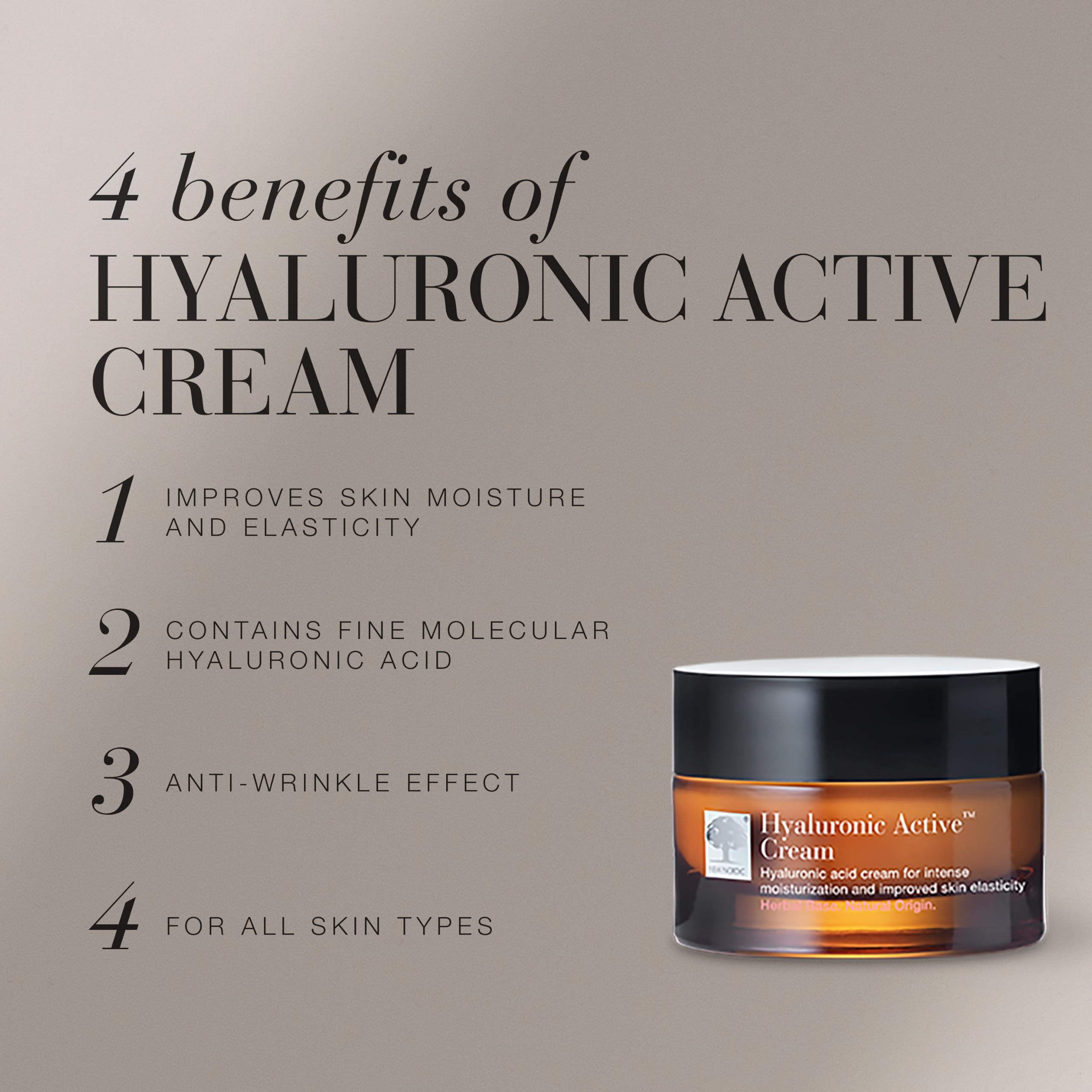 New Nordic - Crème Hyaluronic Active - Crème Visage Repulpante - Acide Hyaluronique, Argousier, Beurre de Karité - 50 ML