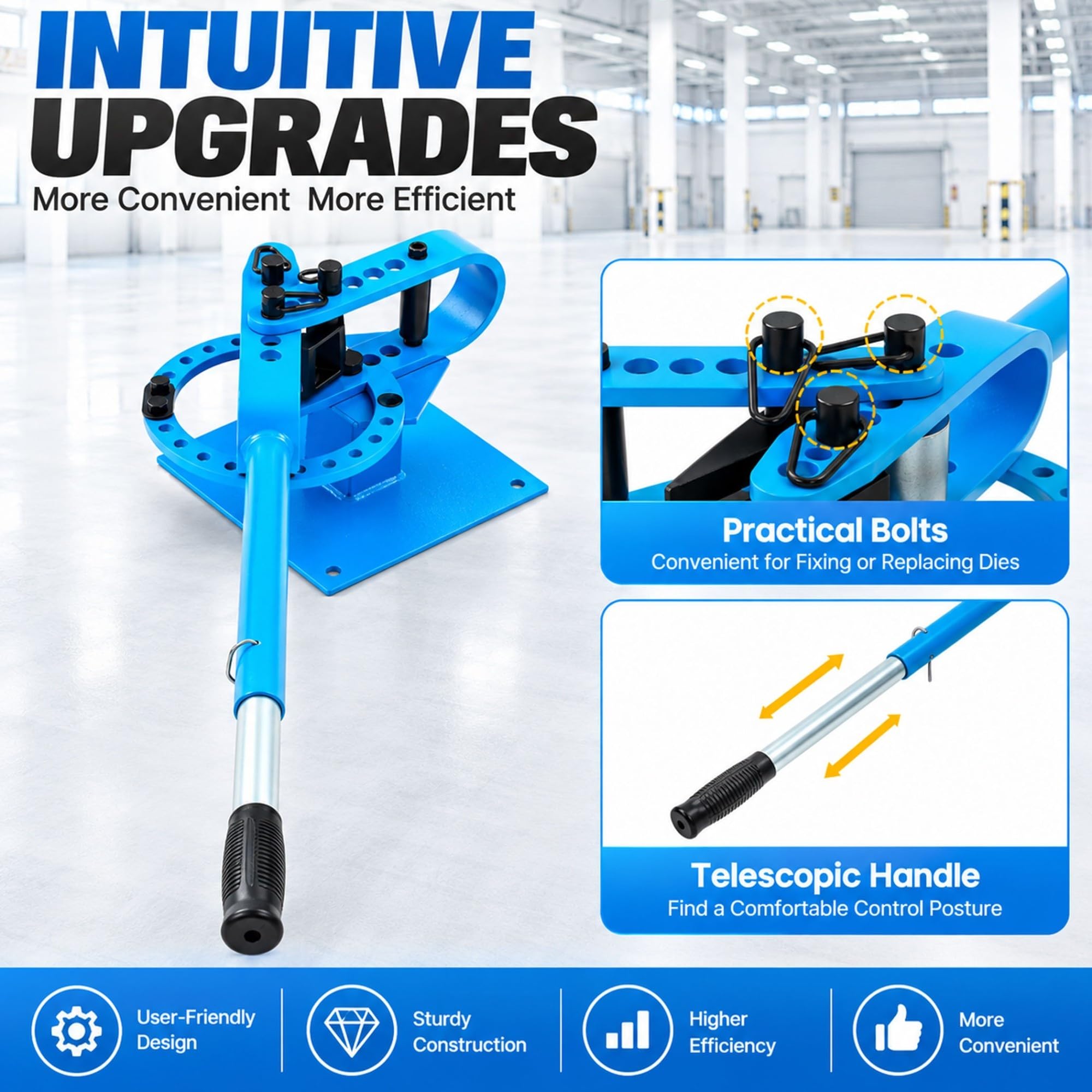 Piegatubi manuale da 1"-3",strumento for piegare tubi in metallo resistente