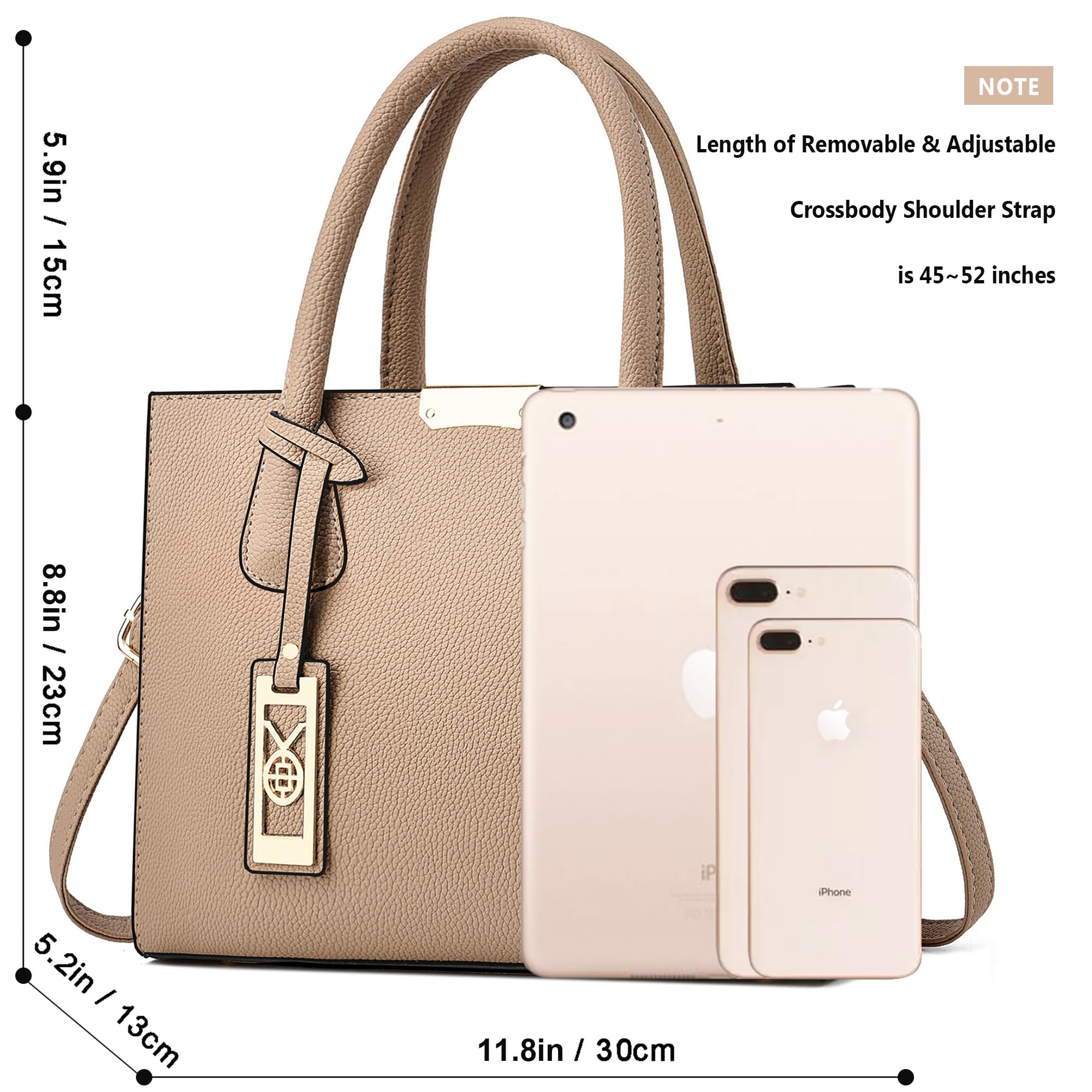 CHICAROUSAL Crossbody Purses and Handbags for Women PU Leather Tote Shoulder Bags Top Handle Satchel