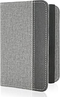 Passport Holder, Travel Wallet Waterproof RFID Blocking PU Leather, Passport Holder with Credit Card Slots, Passport Cover, Passport Case, Passport Holder for Women and Men (Light grey)