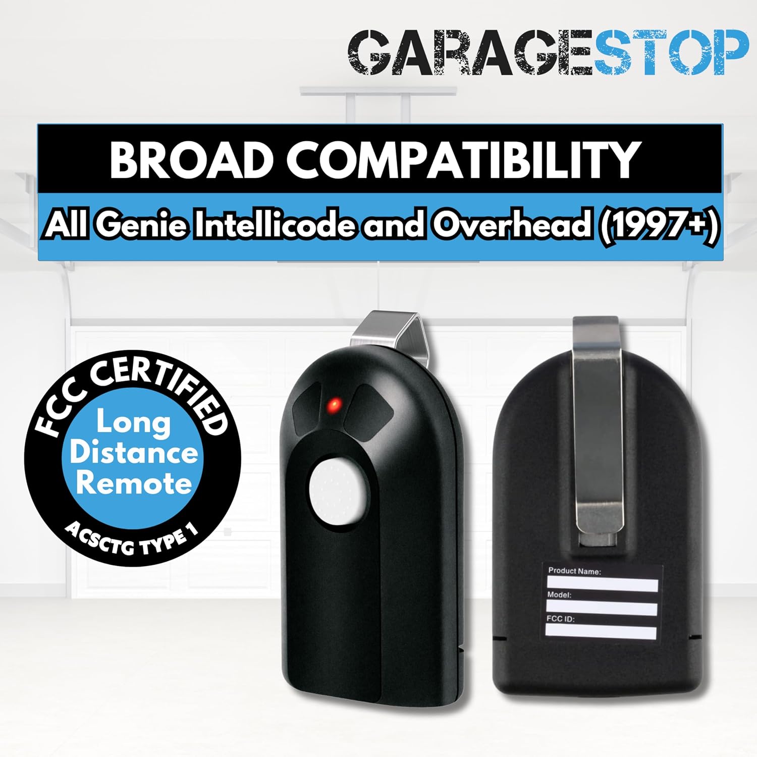 2X for Genie ACSCTG Type 1 Button Remote, GIT-1 390Mhz Genie Intellicode Garage Door Remote Replacement, Overhead Door Compatible (1997 to Present)