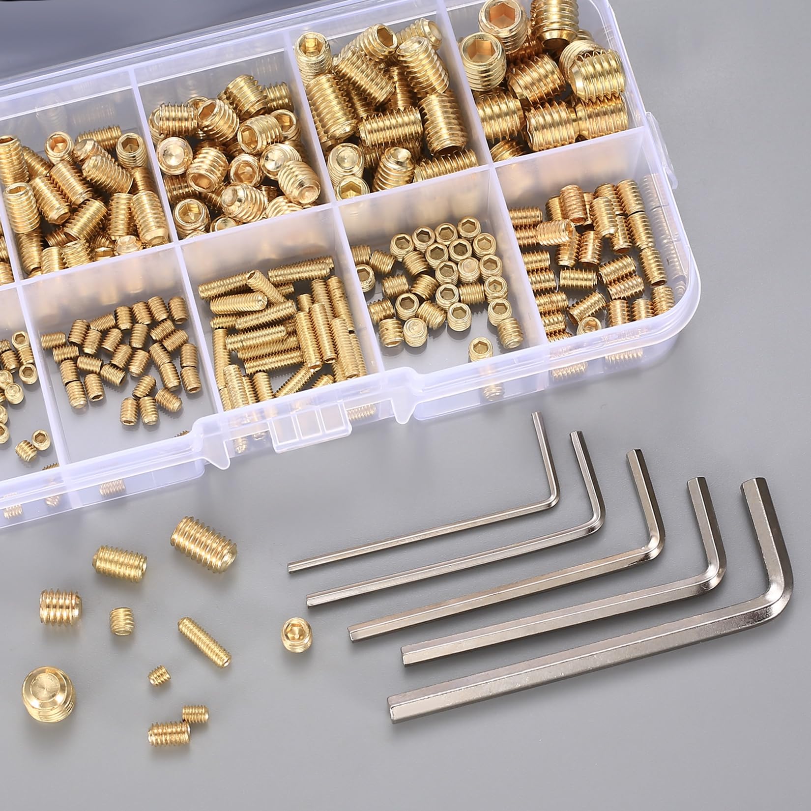 300 Pezzi Viti A Testa Esagonale - Set M3/M4/M5/M6/M8 Con 5 Chiavi A Brugola - Foto 2