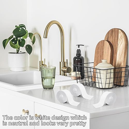 Miniatura 7 de 3 rollos de cinta de calafateo de 10.5 pies, tira de sellado impermeable de PVC, tira de calafateo para inodoro, tira de calafateo autoadhesiva,