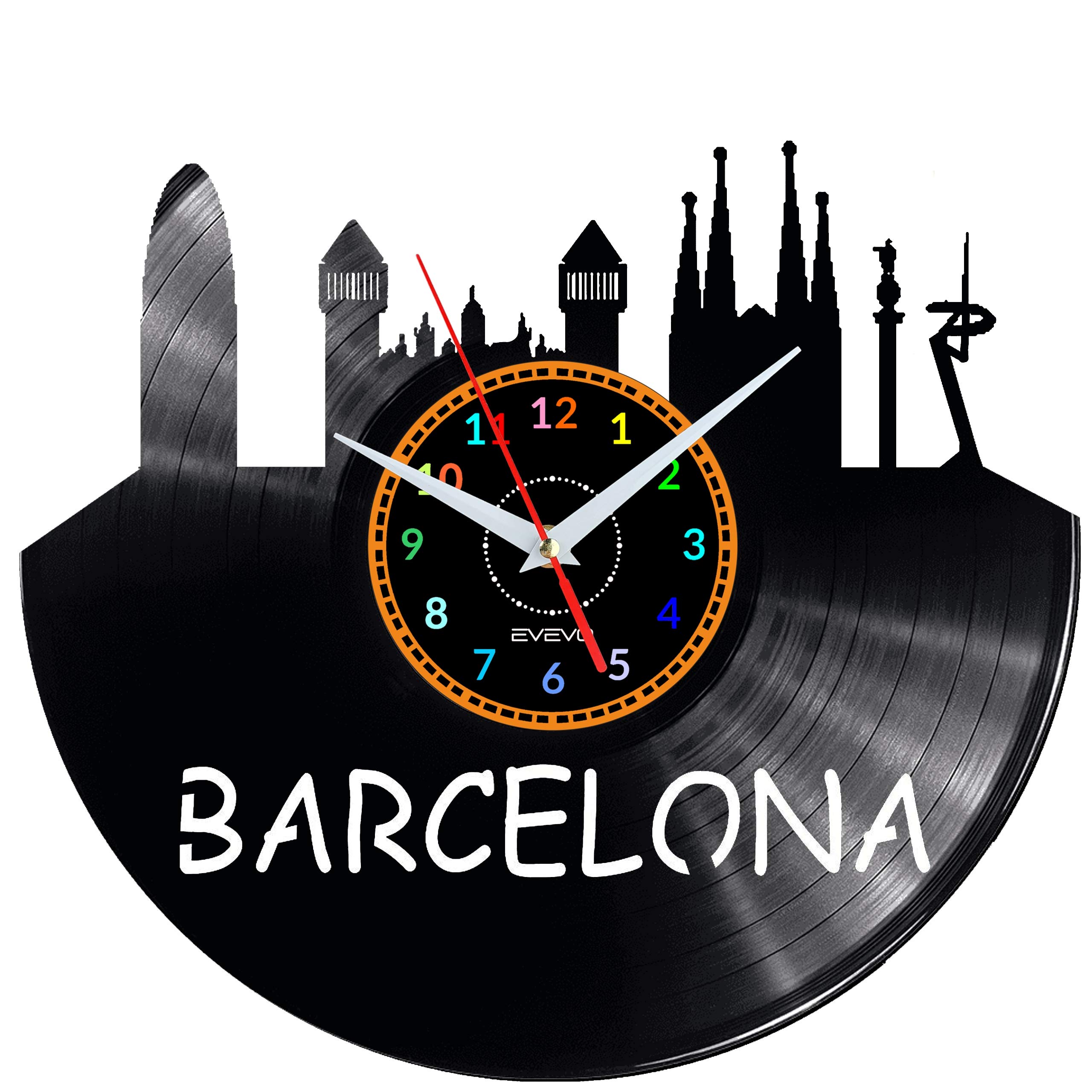 Horloge murale Barcelone vinyle W1772 au design moderne et finitions premium