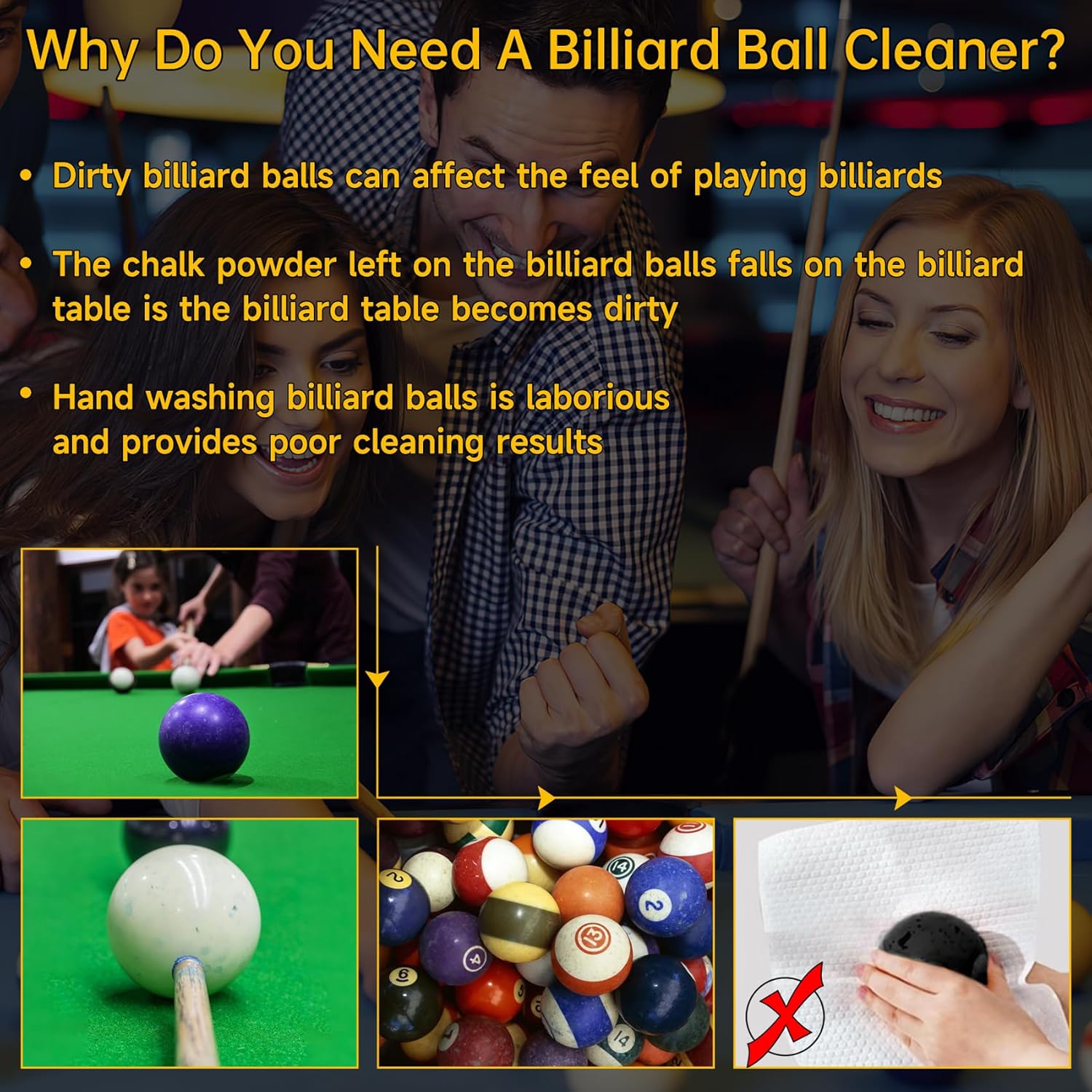Upgraded Billiard Ball Cleaner and Polisher, Billiard Ball Cleaner, Pool Ball Cleaner for 16 Billiard and Snooker, Balls British and American Dual Use 110V, Automatic Pool Ball Cleaner
