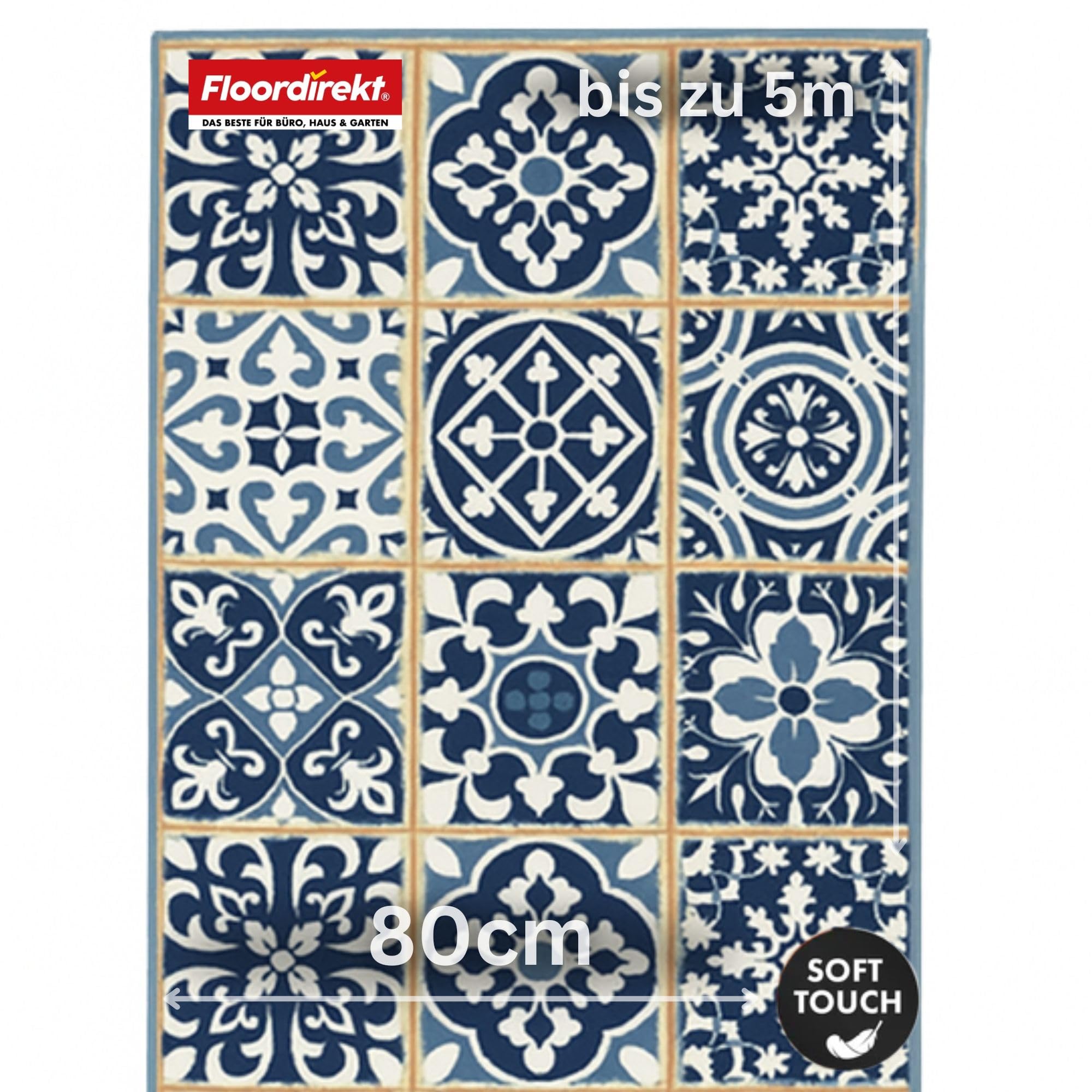 Design Carpet Runner Rug Floor Mat, Non Slip Runner Mat for Kitchen Hallway Living Room Bedroom Vintage Ornament Classic Modern Design (80 x 250 cm, Swansea) — image 1