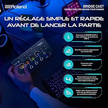 Roland Double table de mixage de gaming BRIDGE CAST | Interface de