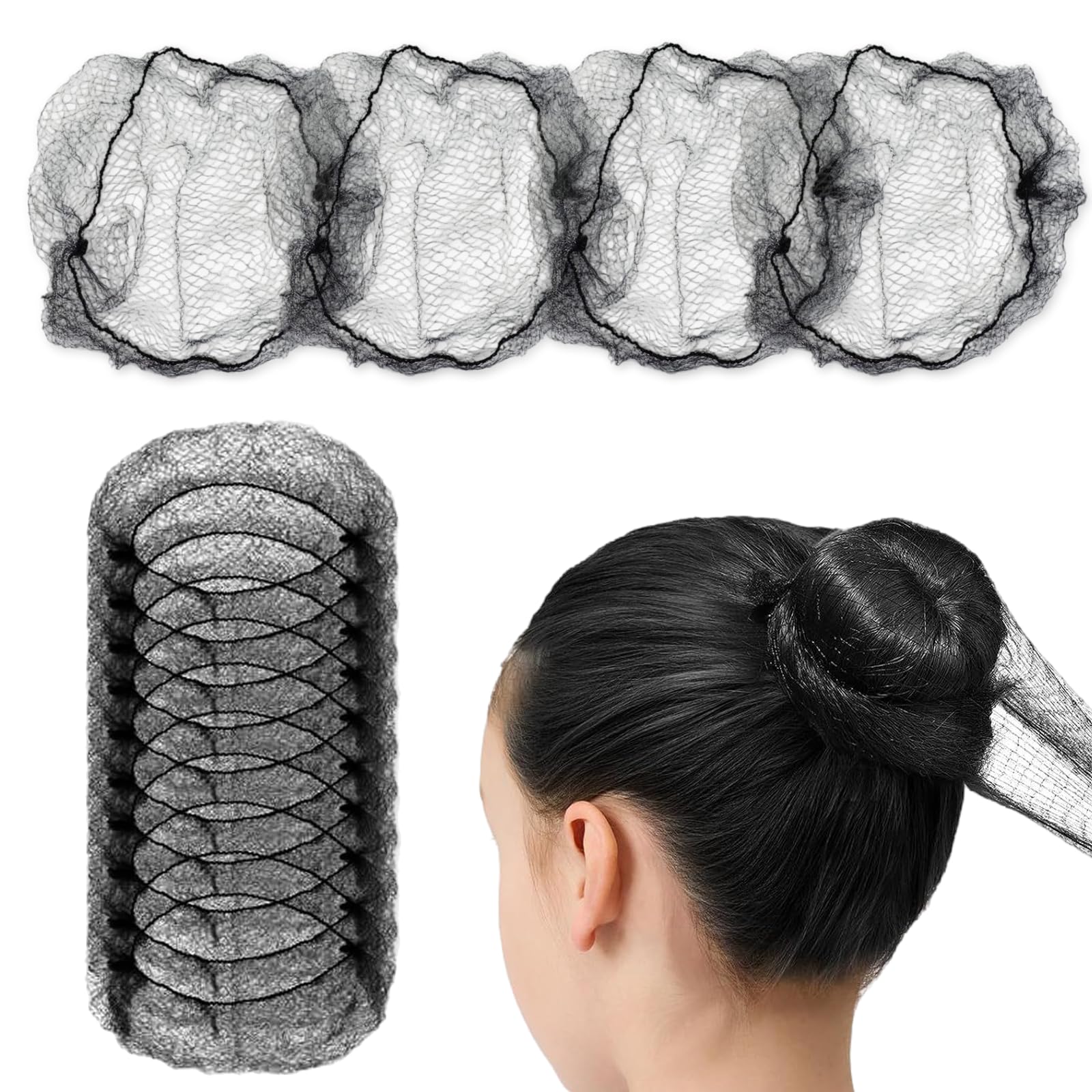 fKiZanthene Hair Nets Disposable Invisible Elastic Hair Net for Buns Ballet Class and Home Use